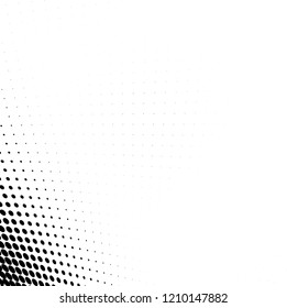 Abstract halftone texture. Chaotic pattern of black dots on white background. Futuristic grunge surface