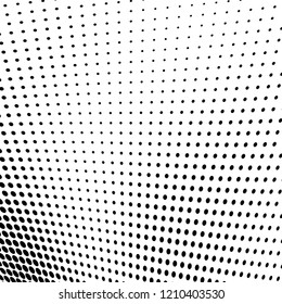 Abstract halftone texture. Chaotic pattern of black dots on white background. Futuristic grunge surface