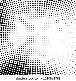 Abstract halftone texture. Chaotic pattern of black dots on white background. Futuristic grunge surface