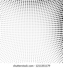 Abstract halftone texture. Chaotic pattern of black dots on white background. Futuristic grunge surface