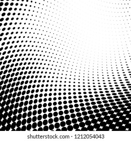 Abstract halftone texture. Chaotic pattern of black dots on white background. Futuristic grunge surface