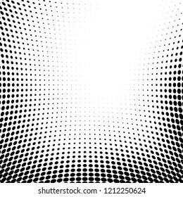 Abstract halftone texture. Chaotic pattern of black dots on white background. Futuristic grunge surface