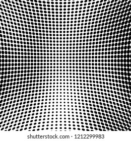 Abstract halftone texture. Chaotic pattern of black dots on white background. Futuristic grunge surface