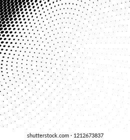 Abstract halftone texture. Chaotic pattern of black dots on white background. Futuristic grunge surface