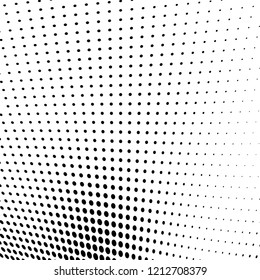 Abstract halftone texture. Chaotic pattern of black dots on white background. Futuristic grunge surface