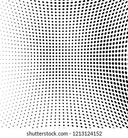 Abstract halftone texture. Chaotic pattern of black dots on white background. Futuristic grunge surface