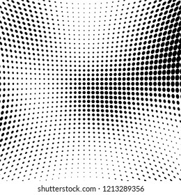 Abstract halftone texture. Chaotic pattern of black dots on white background. Futuristic grunge surface
