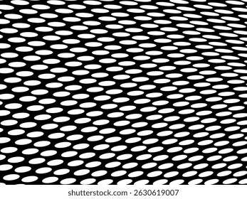 Abstrakte Rastertextur. Chaotisches Muster aus schwarzen Punkten auf weißem Hintergrund. Futuristische Grunge-Oberfläche. Weißer und schwarzer Hintergrund.