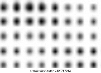 Abstract halftone texture. Chaotic wave pattern of dots. Ink drops on white background