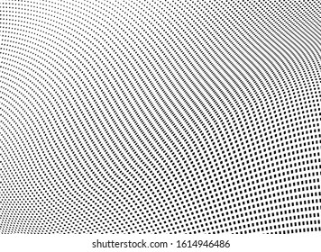 Abstract halftone texture. Chaotic wave pattern of dots. Ink drops on white background