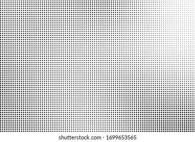 Abstract halftone texture. Chaotic wave pattern of dots. Ink drops on white background