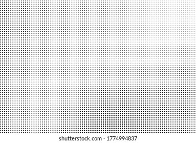 Textura abstracta de medio tono. Patrón caótico de ondas de puntos. Caídas de tinta sobre fondo blanco