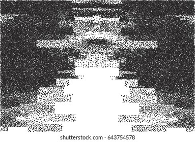 Abstract halftone texture. Dotted decorative black and white dynamic background for design projects, banners, posters, website. Vector illustration. 