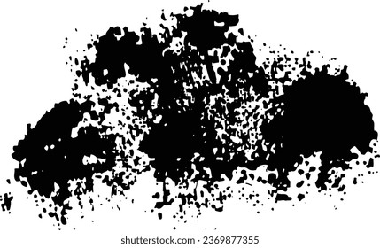 Abstract Halftone texture. Glitch distorted brush stroke .Grunge textured . Distressed effect .Vector shapes with a halftone dots.