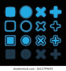 Abstract Halftone Texture with Icon Pattern Frame Shape Sticker Decorate Concept