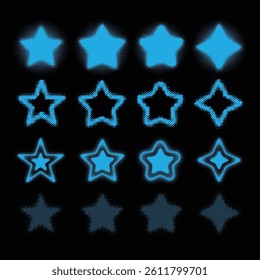 Abstract Halftone Texture with Icon Pattern Frame Shape Sticker Decorate Concept