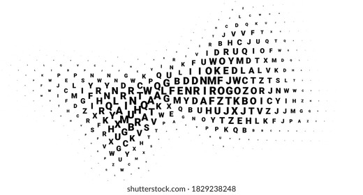 Abstract halftone texture with letters. Vector. Modern background for posters, websites, web pages, business cards, postcards, interior design. Punk, pop, grunge in vintage style. Minimalism. 