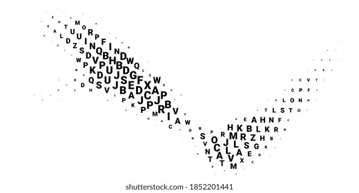 Abstract halftone texture with letters. Vector. Modern background for posters, websites, web pages, business cards, postcards, interior design. Punk, pop, grunge in vintage style. Minimalism. 