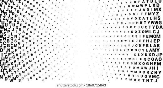 Abstract halftone texture with letters. Vector. Modern background for posters, websites, web pages, business cards, postcards, interior design. Punk, pop, grunge in vintage style. Minimalism. 