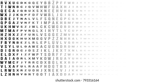 Abstract halftone texture with letters. Vector. Modern background for posters, websites, web pages, business cards, postcards, interior design. Punk, pop, grunge in vintage style. Minimalism.