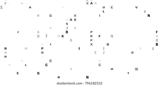 Abstract halftone texture with letters. Vector. Modern background for posters, websites, web pages, business cards, postcards, interior design. Punk, pop, grunge in vintage style. Minimalism.