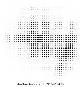 Abstract halftone texture. Monochrome black and white background for business cards, labels, icons, icons. Futuristic wave pattern vector pop art poster
