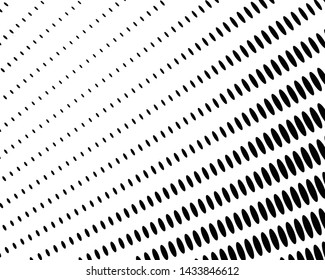 Abstract halftone texture monochrome vector chaotic wave dots on white background