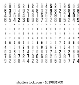 Abstract halftone texture with numbers. Vector. Modern background for posters, websites, web pages, business cards, postcards, interior design. Punk, pop, grunge in vintage style. Minimalism.