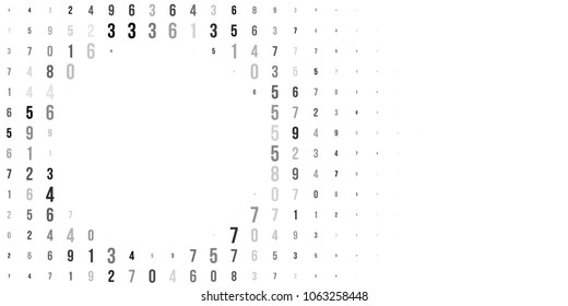 Abstract halftone texture with numbers. Vector. Modern background for posters, websites, web pages, business cards, postcards, interior design. Punk, pop, grunge in vintage style. Minimalism. 