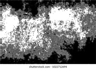 An abstract halftone texture. A pattern of black dots on a white background