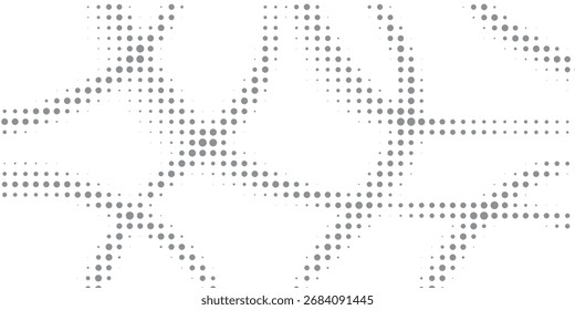 Abstractas textura semitono con patrón de onda punteada gris dispersa, ideal para diseño retro, pósters vintage, fondos modernos y proyectos gráficos minimalistas creativos.