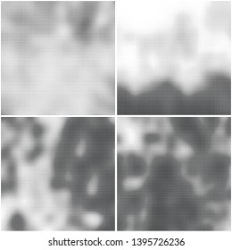 Abstract halftone texture sets. Monochrome dots pattern chaotic. Print background template