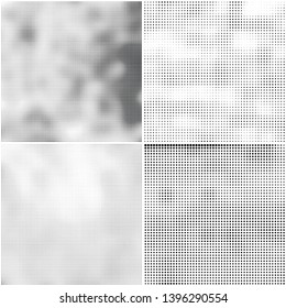 Abstract halftone texture sets. Monochrome dots pattern chaotic. Print background template