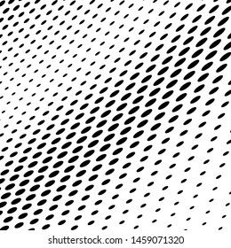 Abstract halftone texture wave dots black on white background