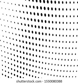 Abstract halftone texture wave dots black on white background