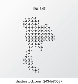 Abstract halftone Thailand map isolated on white background. Vector illustration