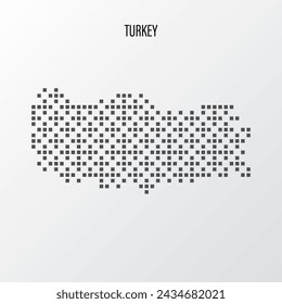 Abstract halftone Turkey map isolated on white background. Vector illustration