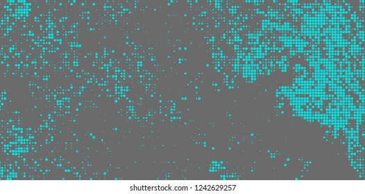 Abstract halftone turquoise