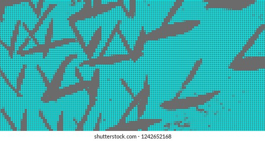 Abstract halftone turquoise