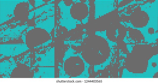 Abstract halftone turquoise
