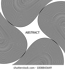 Abstract halftone twisted stripes background. Creative geometric pattern. Vector modern design optical illusion background.