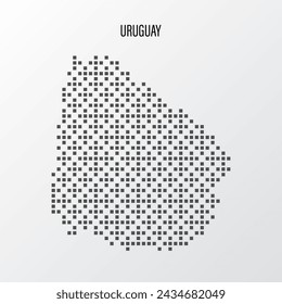 Abstrakte Halbton Uruguay Karte isoliert auf weißem Hintergrund. Vektorgrafik