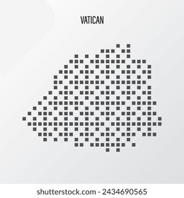 Mapa abstracto del Vaticano de medio tono aislado sobre fondo blanco. Ilustración de vector
