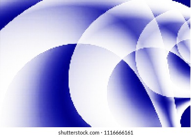 Abstract halftone vector background - blue and white arches
