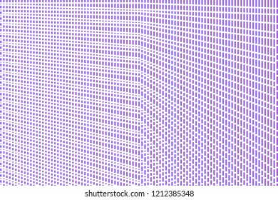 Abstract halftone vector background. Violet gradient with dashed line on white background. Glitch effect overlay. Modern technology or hi-tech template. Halftone gradient. Visual dynamic abstraction
