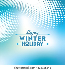 Abstract halftone vector background for winter