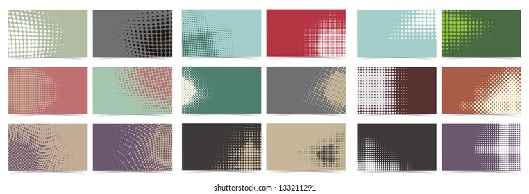 Abstract halftone vector business card background set. You can put the company's brand as well as text on cover page.