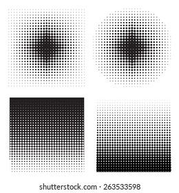 Abstract halftone. Vector halftone dots. Black dots on white background. Halftone background. Set of halftones background. Elements for design. Eps 8