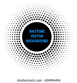 Abstract halftone vector element. Modern doted background. Conceptual vector shape for design posters, business cards, postcards, labels, text and inscriptions. Vintage form.