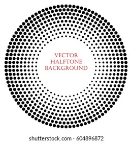Abstract halftone vector element. Modern doted background. Conceptual vector shape for design posters, business cards, postcards, labels, text and inscriptions. Vintage form.